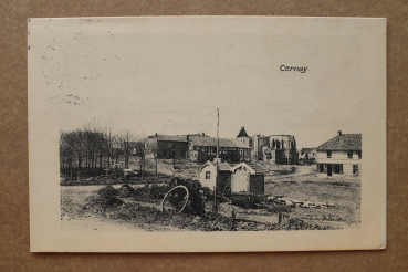 Ansichtskarte AK Cernay Sennheim 1916 zerstörte Kirche Häuser Straße Bauernhöfe Weltkrieg Ortsansicht Frankreich France 68 Haut Rhin